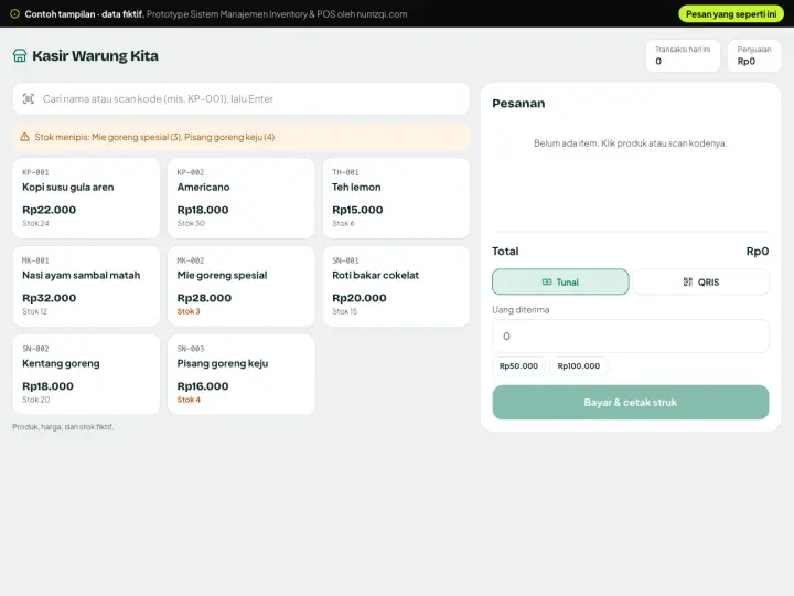Management System Inventory & POS demo preview